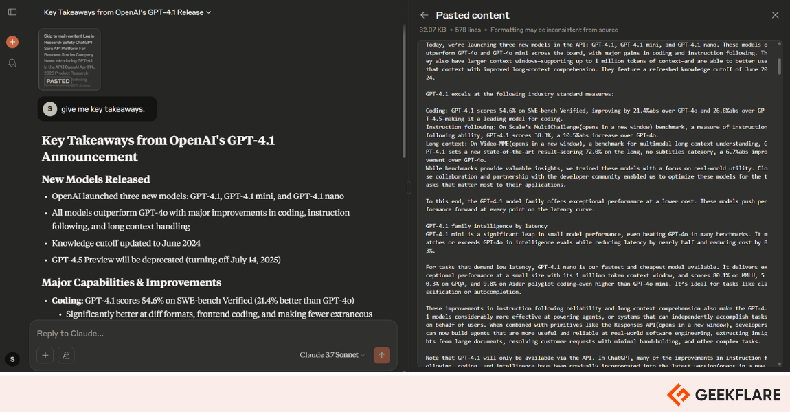 claude longtext